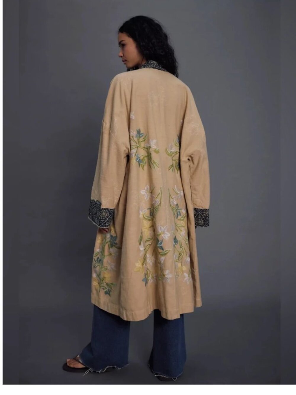 NWOT FP Free People Henlow Embroidered Duster  Relax Fit Oversize RARE M/L